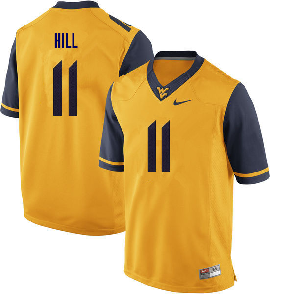 NCAA Men's Chase Hill West Virginia Mountaineers Yellow #11 Nike Stitched Football College Authentic Jersey PE23S83ON